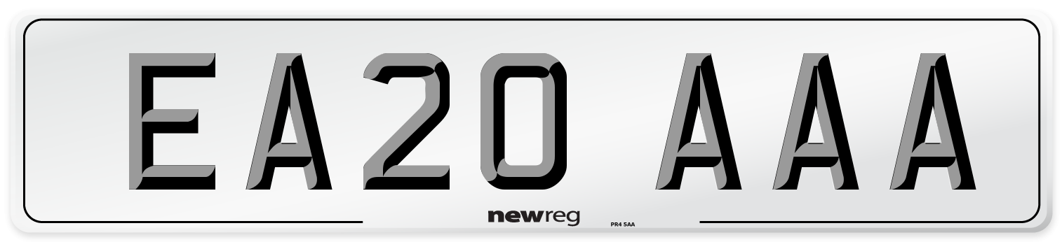 EA20 AAA Number Plate from New Reg